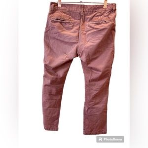 Gap Khakis Pants Mens 32x30 Lived In Chino Reddish Brown Flat Front Tapered